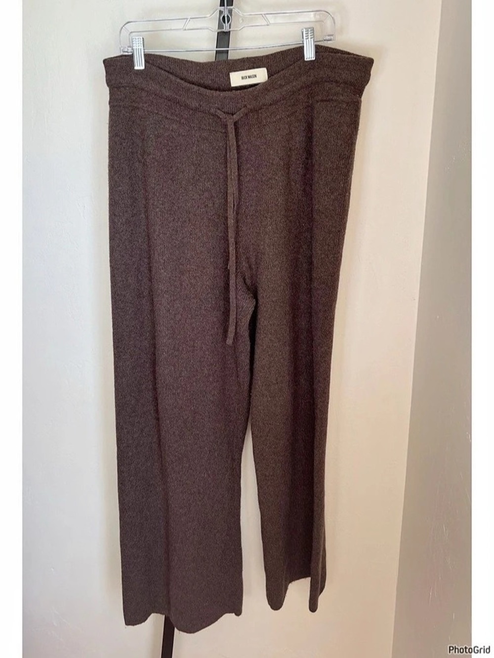 Buck Mason Brown Wide Leg Sweatpants Wool Blend XL